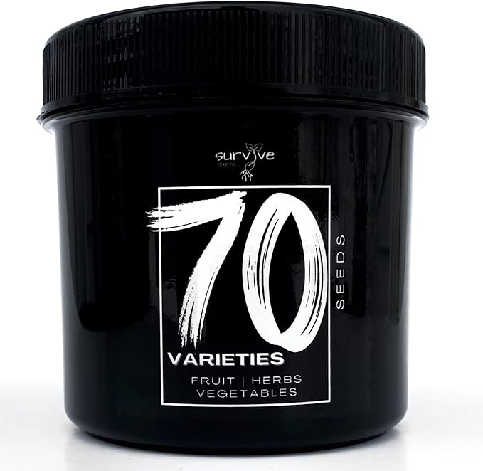 #1 Set of 70 Survival Vegetable Seeds Garden Kit Over 11,900 Seeds Non-GMO and Heirloom, Great for Emergency Bugout Survival Gear Seeds for Planting Vegetables and Fruits Herbs - Survive Seed Co.-BloomoryGarden