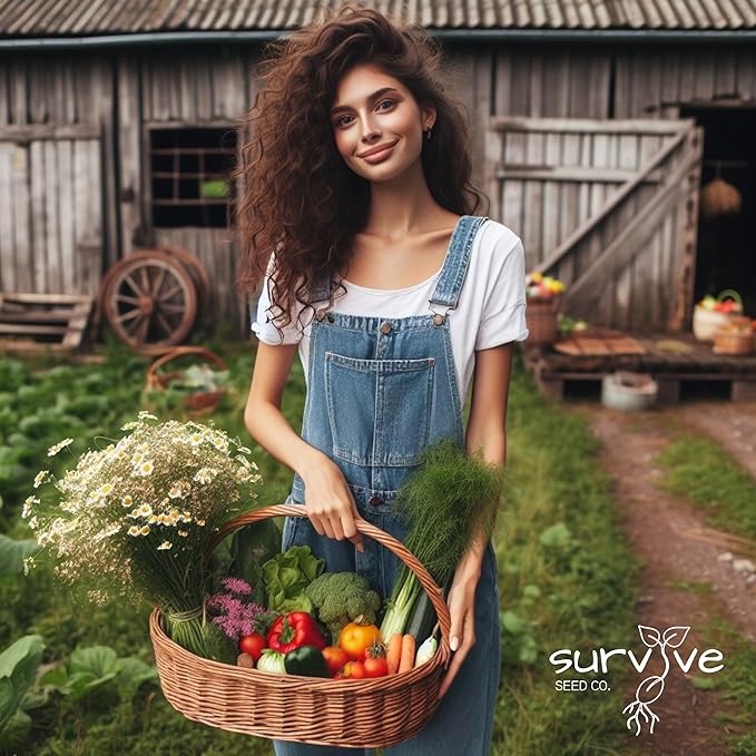 #1 Set of 70 Survival Vegetable Seeds Garden Kit Over 11,900 Seeds Non-GMO and Heirloom, Great for Emergency Bugout Survival Gear Seeds for Planting Vegetables and Fruits Herbs - Survive Seed Co.-BloomoryGarden